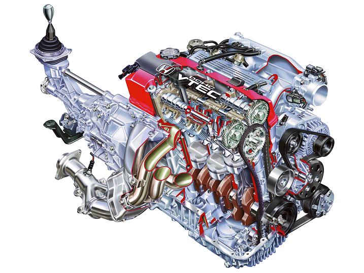 2000 Honda S2000 Roadster engine drawing.